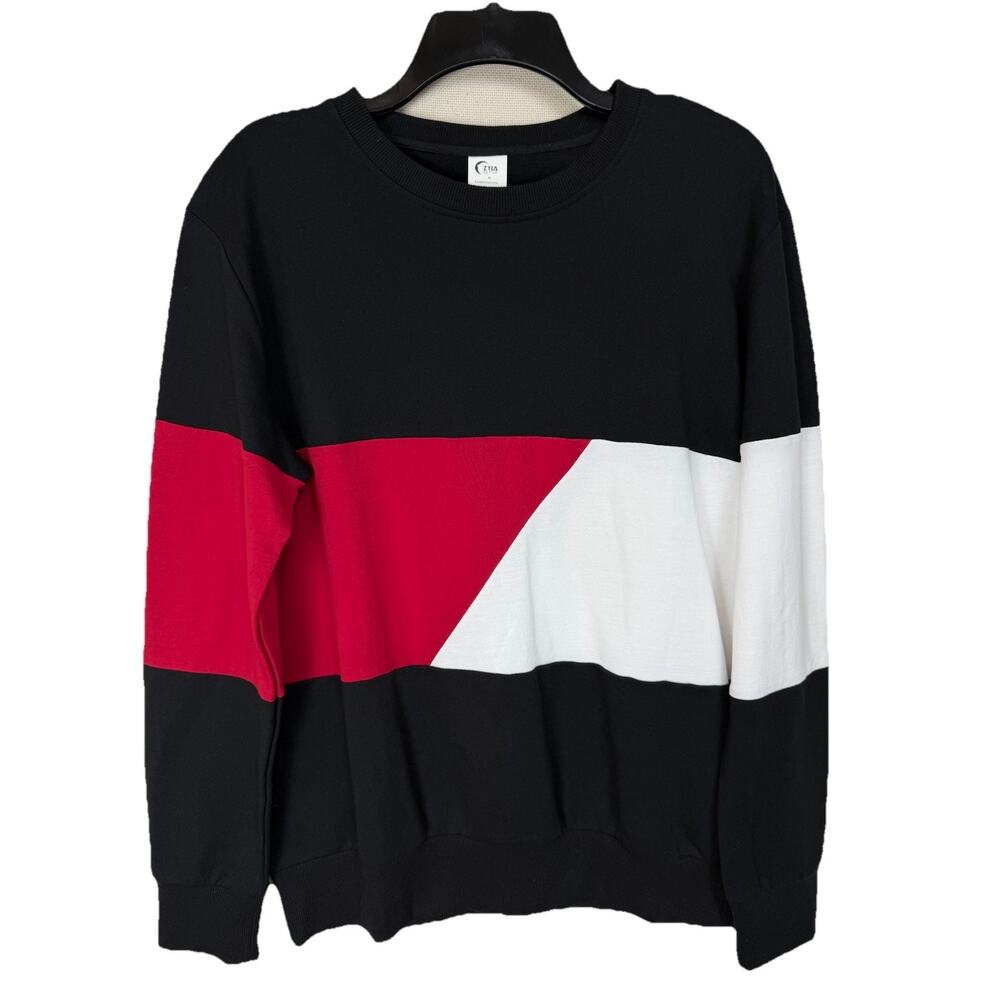 ZYIA Active Women's M Sweatshirt Crewneck Red Black White‎ Long Sleeve Crew Neck